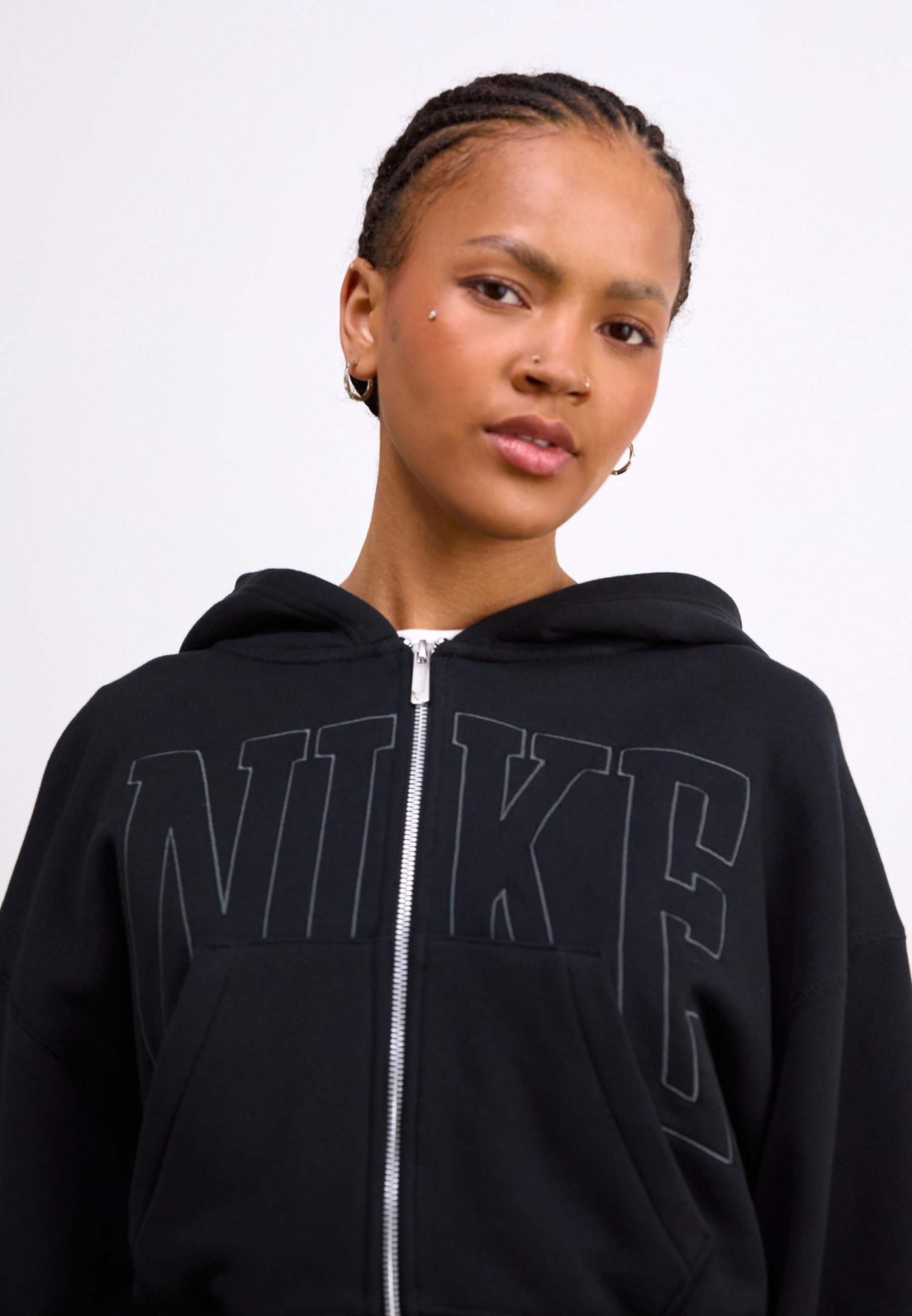 Nike Sportswear STREET CROP - Zip-up sweatshirt - black