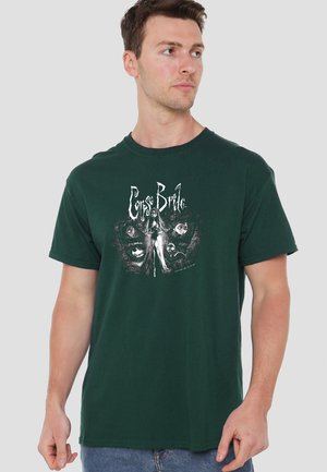 Cotton Soul, CORPSE BRIDE/BRIDE TO BE - Print T-shirt - dark green