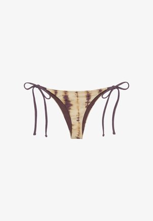 PULL&BEAR, WITH BOWS TIE-DYE - BIKINI BOTTOMS - Spodný diel bikín - yellow
