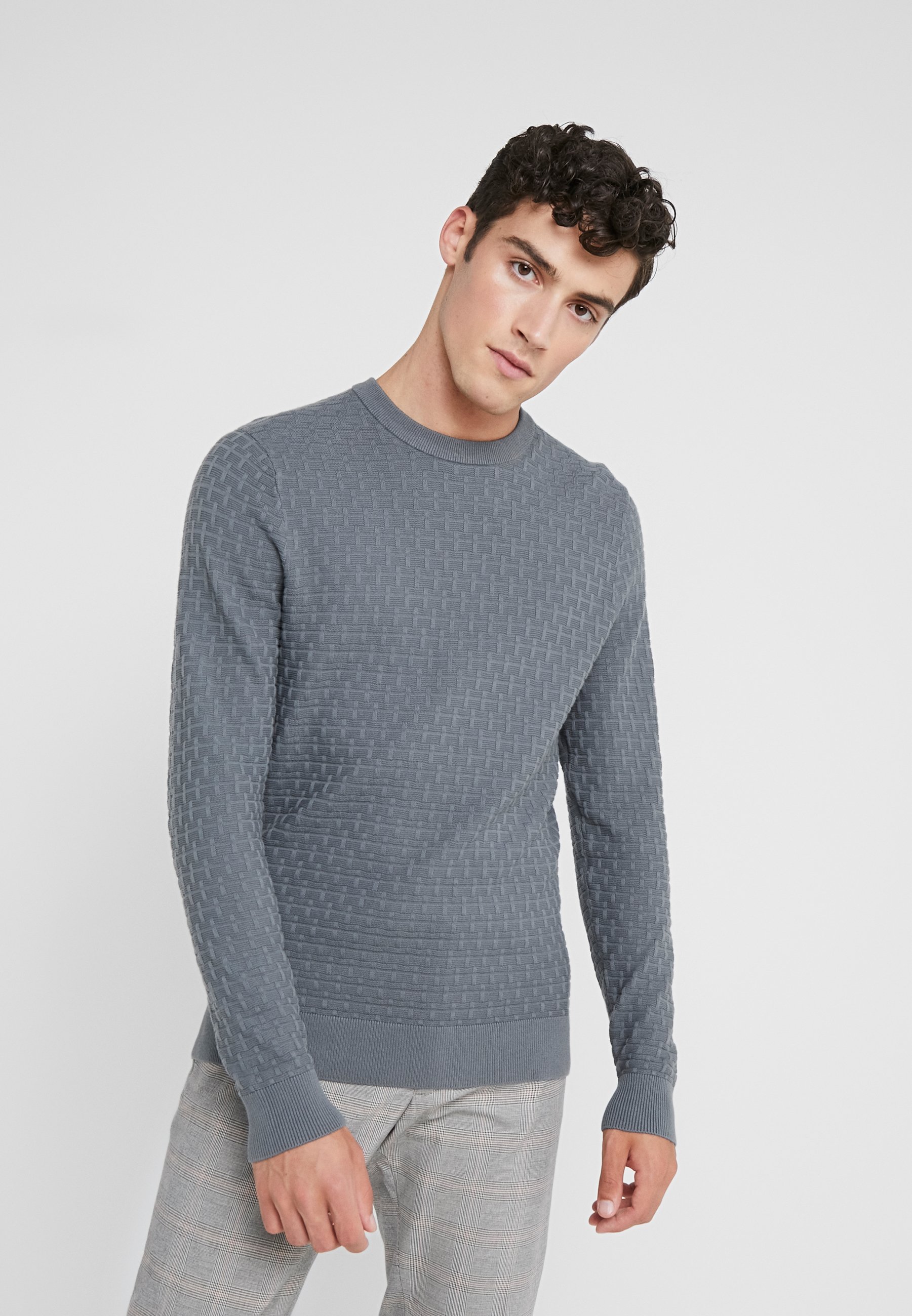 J.LINDEBERG ARTHUR MINI STRUCTURE Strikkegenser dark J.LINDEBERG Strikkegenser - grey