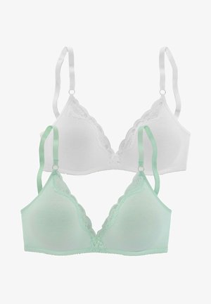 LASCANA, SOFT BRA 2 PACK - Triangle bra - mint/weiß