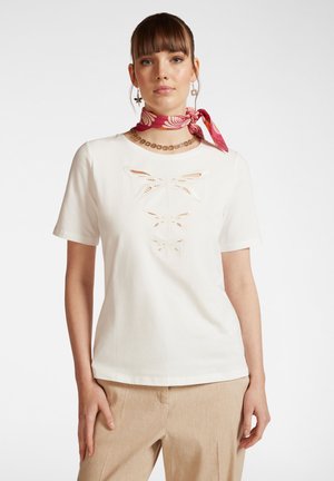 CON RICAMO LIBELLULE - T-shirt con stampa - bianco