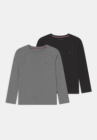 Tommy Hilfiger - TEE UNISEX 2 PACK - Topper langermet - medium grey heather/black Miniatyrbilde 1