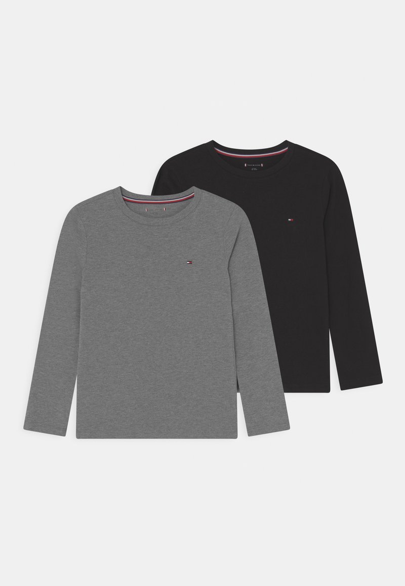 Tommy Hilfiger - TEE UNISEX 2 PACK - Longsleeve - medium grey heather/black, Vergroten