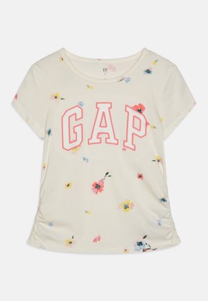 LOGO SIDE RUCHED TEE GIRLS - T-Shirt print - white