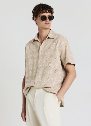 CON RICAMO - Shirt - beige scuro