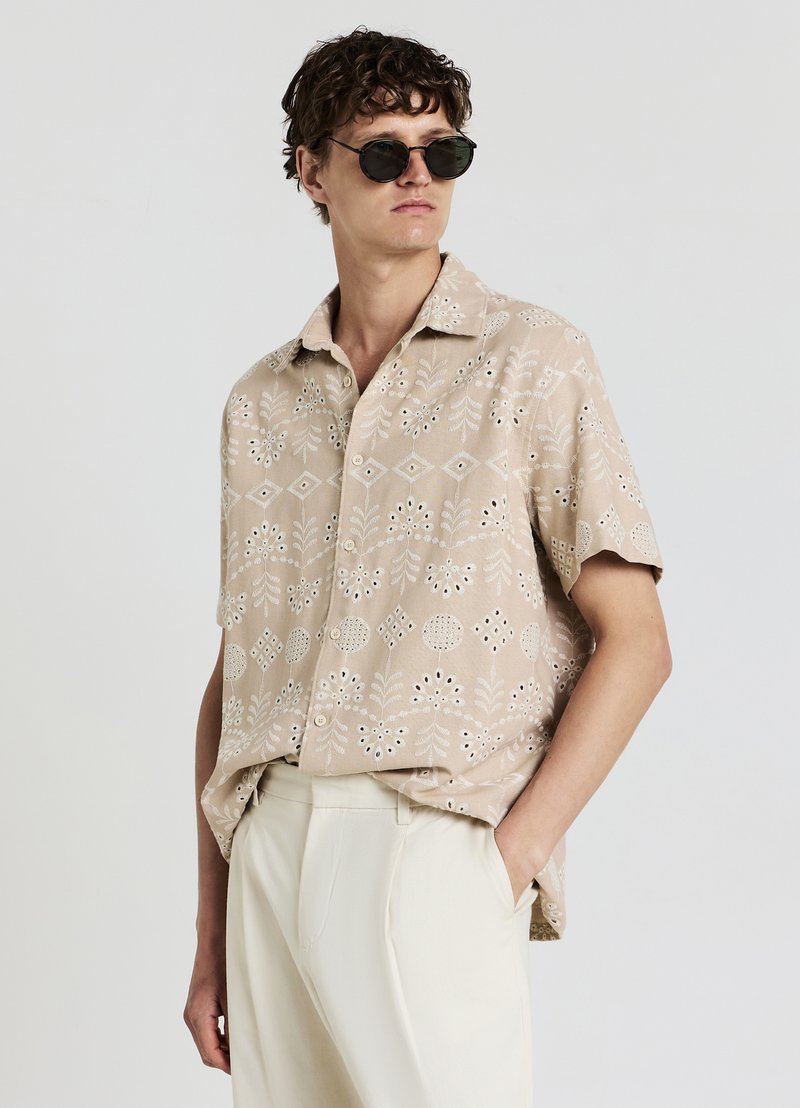 Calliope CON RICAMO - Hemd - beige scuro