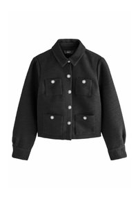 REGULAR FIT - BOUCLE BUTTON UP - Letná bunda - black