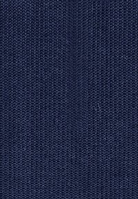 Tessuto lavorato a maglia blu navy con una fine trama a coste, caratterizzato da linee verticali costanti e una sottile morbidezza. Nessun motivo o accento visibile.