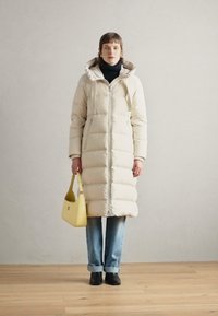 Marc O'Polo LONG COAT FEMININE SHAPE WITH HOOD - Untuvatakki - stony sand