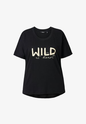 Ulla Popken, WILD AT HEART GRAPHIC TEE - T-shirt con stampa - black