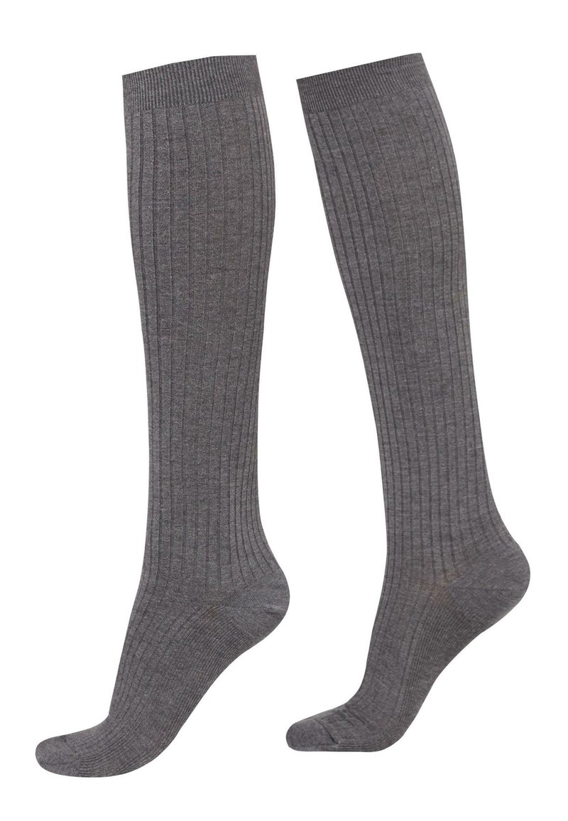 Calzedonia RIBBED LONG Chaussettes hautes grigio medio melange