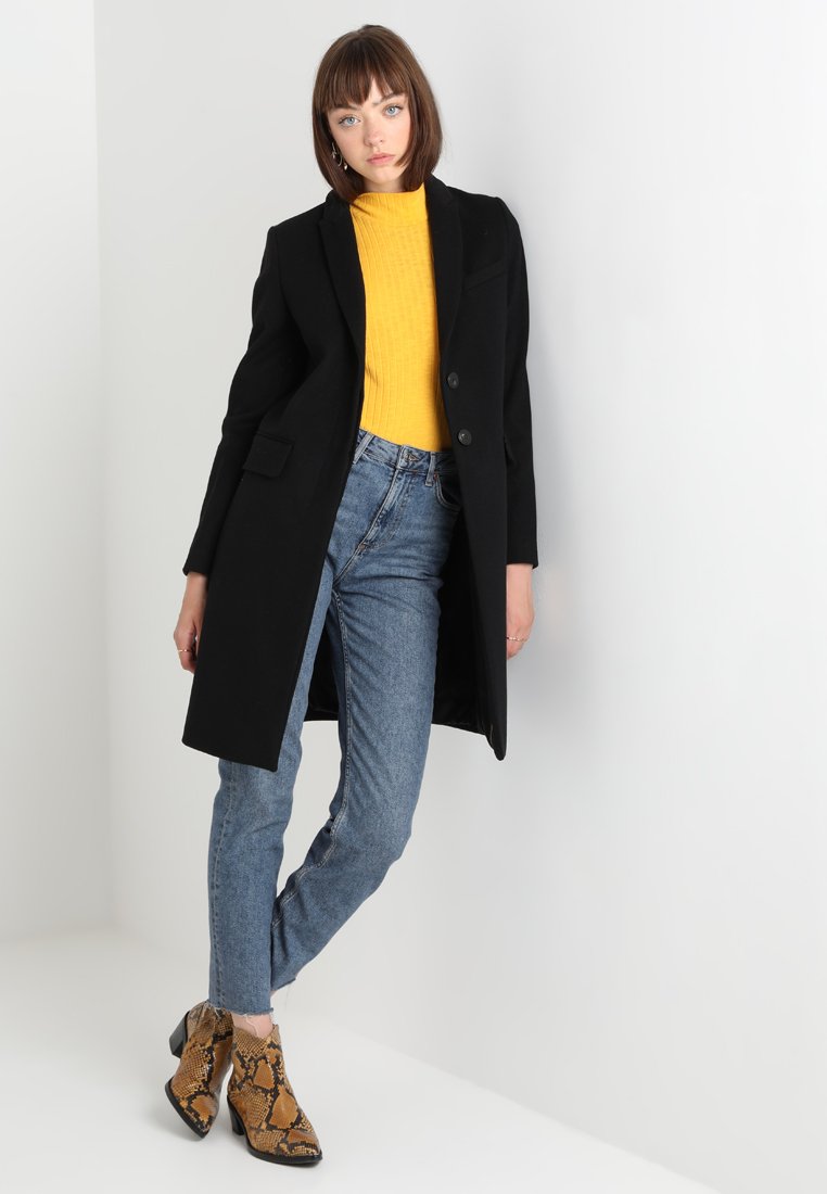 Benetton CLASSIC TAILORED COAT Kåpe frakk black Benetton CLASSIC TAILORED COAT Kåpe frakk black