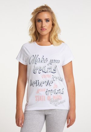 T-shirt med print - weiss