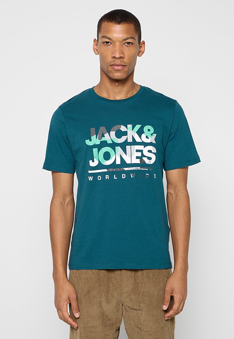 jack & jones T-shirt print donkergroen