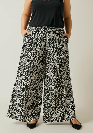 ABSTRACT WIDE LEG  - Trousers - black