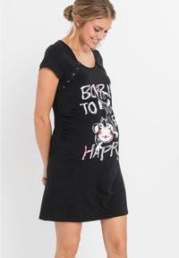 bonprix BONPRIX STILLMIT NACHHALTIGER BAUMWOLLE KOMFORTABLES  - Camicia da notte - schwarz