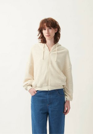 American Vintage ITONAY - Zip-up sweatshirt - ecru chine