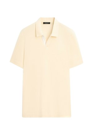 Massimo Dutti, SHORT SLEEVE V-NECK POLO SHIRT - Poloshirt - light yellow