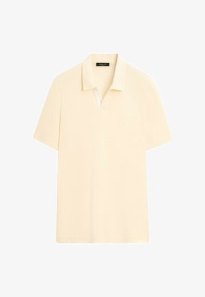 Massimo Dutti, SHORT SLEEVE V-NECK POLO SHIRT - Poloshirt - light yellow
