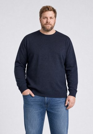 Petrol Industries, PLUS SIZE FINE KNIT ROUND NECK IRONBEND - Strickpullover - sky captain