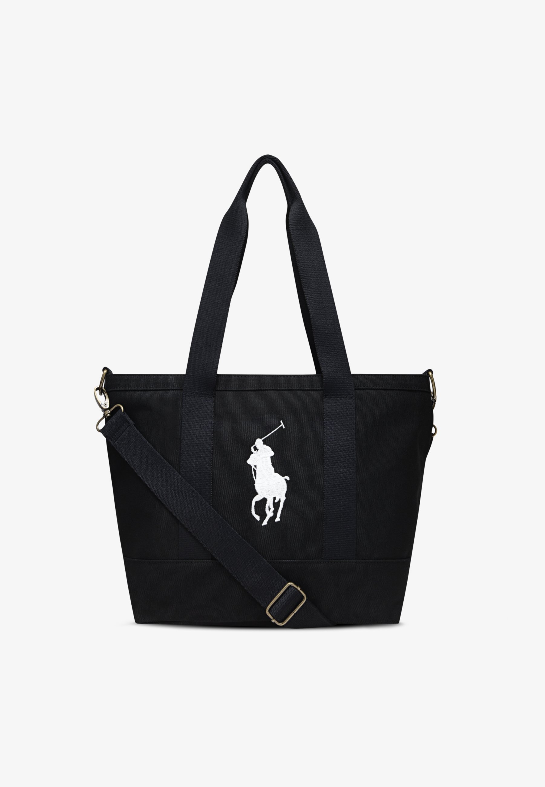 Polo Ralph Lauren PLAYER TOTE - Tote bag - black/white - Zalando