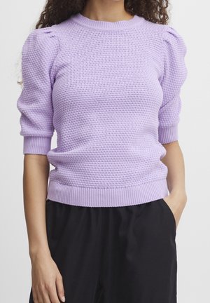 Striktrøje - purple