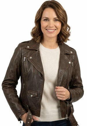 Lederjacken24, ADINA - Lederjacke - dunkelbraun