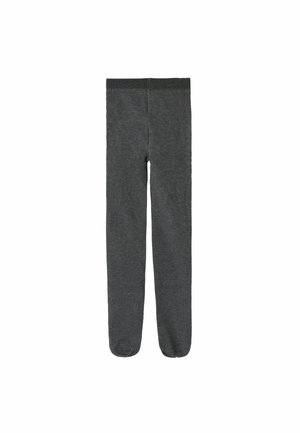 Leggings gris ajustés avec une texture lisse et une taille élastique, se rétrécissant au niveau de la cheville. Pas de motifs ni d'accents visibles.