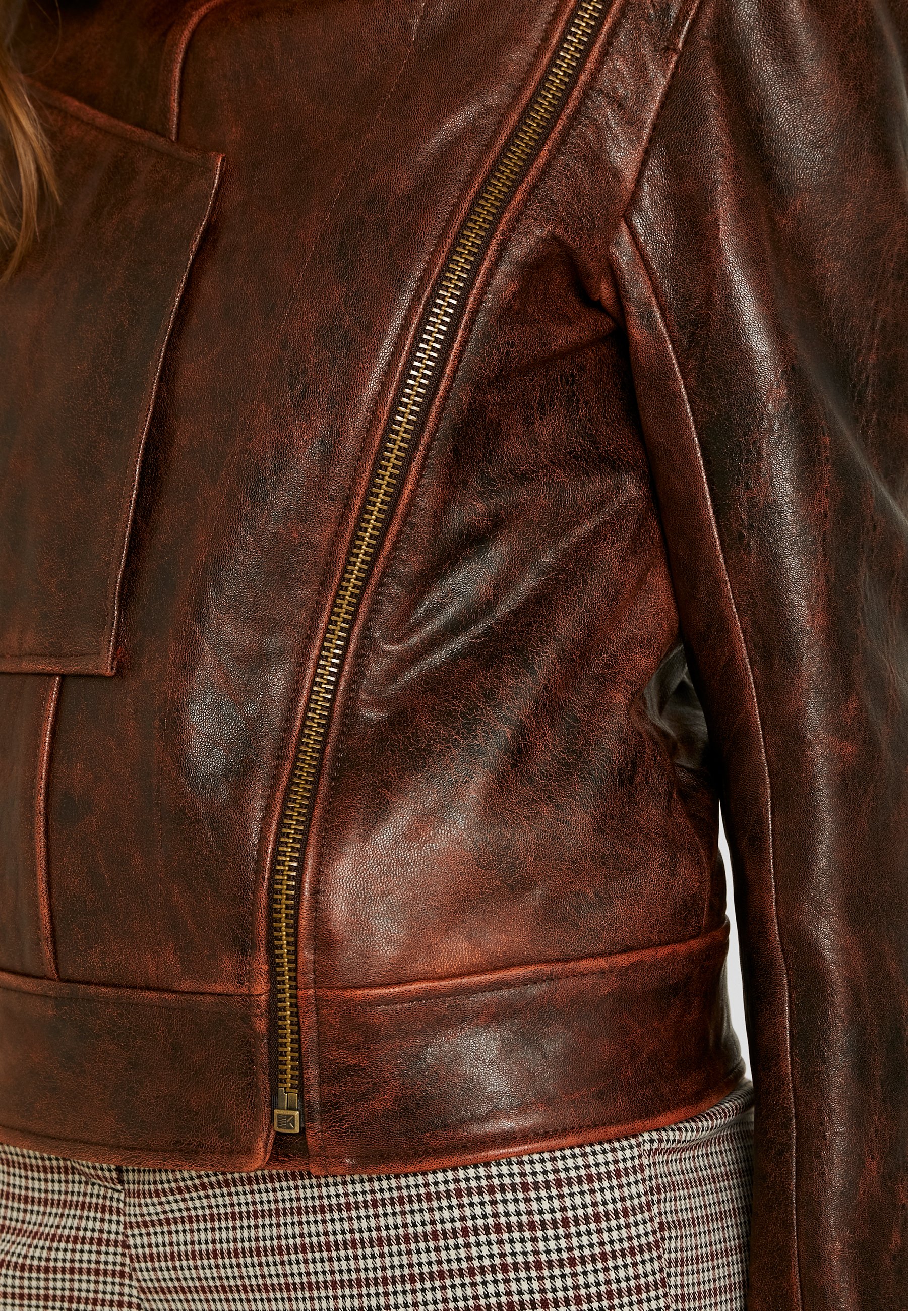 AVIATOR JACKET Leren jas brown AVIATOR JACKET Leren jas brown
