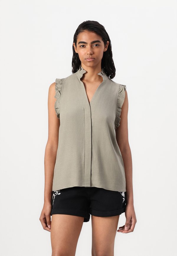 SLFVIVA SUN RUFFLE - Button-down blouse - vetiver