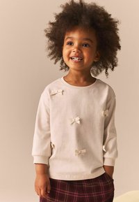 Next APPLIQUÉ BOW - REGULAR FIT - Langærmet T-shirt - ecru