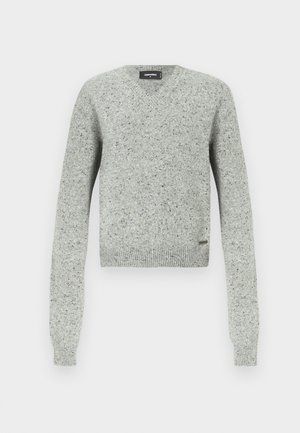 V NECK PULLOVER - Strickpullover - grey
