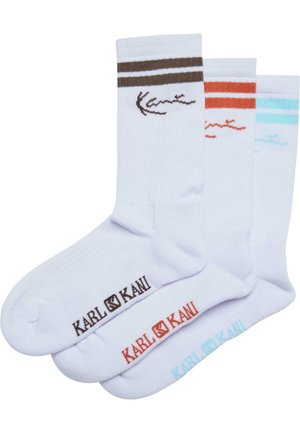 Karl Kani STRIPED 3 PACK  - Socken - black red light blue