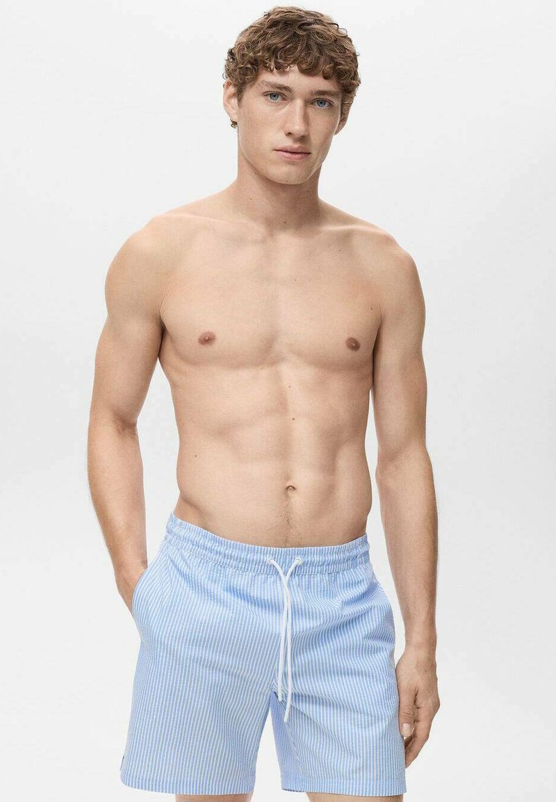 Mango SEERSUCKER - Badeshorts - light blue