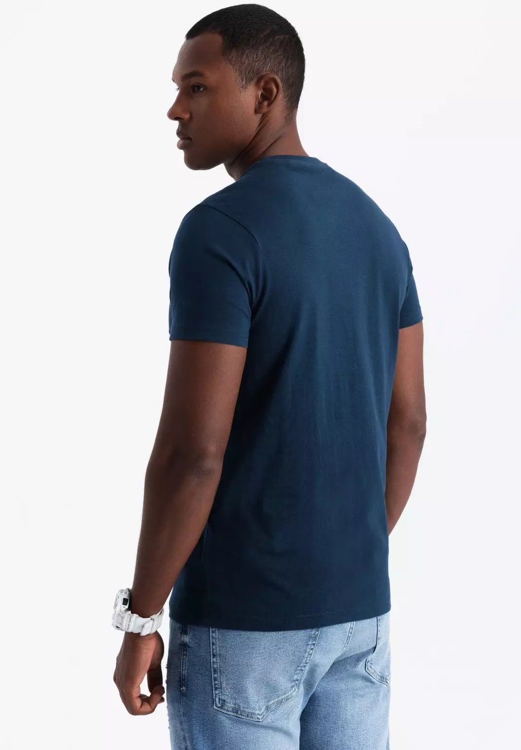 Ombre WITH LOGO - T-shirt con stampa - navy blue/blu scuro