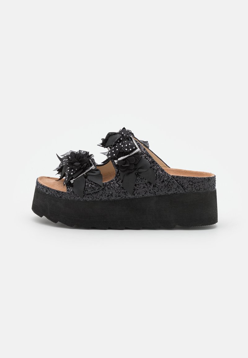 Damen Sneaker | Colors of California BES WITH BUCKLES AND RIBBONS Pantolette hoch black/mehrfarbig - OW24011 Damen Sneaker | Colors of California BES WITH BUCKLES AND RIBBONS Pantolette hoch black/mehrfarbig - OW24011