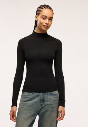 Terranova, T-SHIRT CON COLLO LUPETTO TINTA UNITA - Maglietta a manica lunga - nero