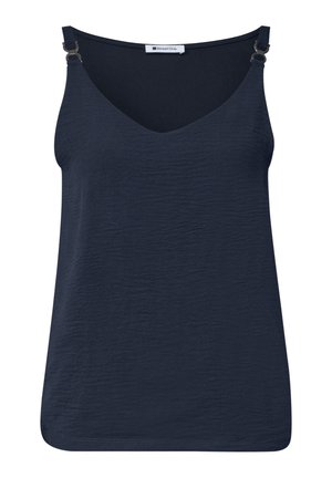 Street One, TOP MIT V-NECK UND DEKODETAIL - Blouse - darkest blue