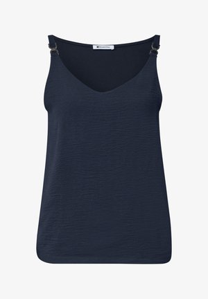 Street One, TOP MIT V-NECK UND DEKODETAIL - Blouse - darkest blue