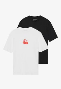 UNISEX 2 PACK - T-shirts - true black/bright white