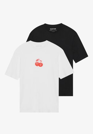 UNISEX 2 PACK - T-shirts - true black/bright white