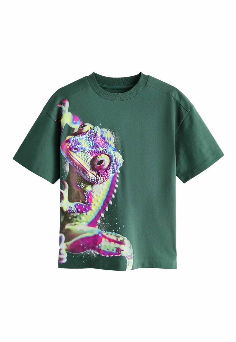 Next RELAXED FIT SHORT SLEEVE GRAPHIC STANDARD - Printtipaita - green ghecko