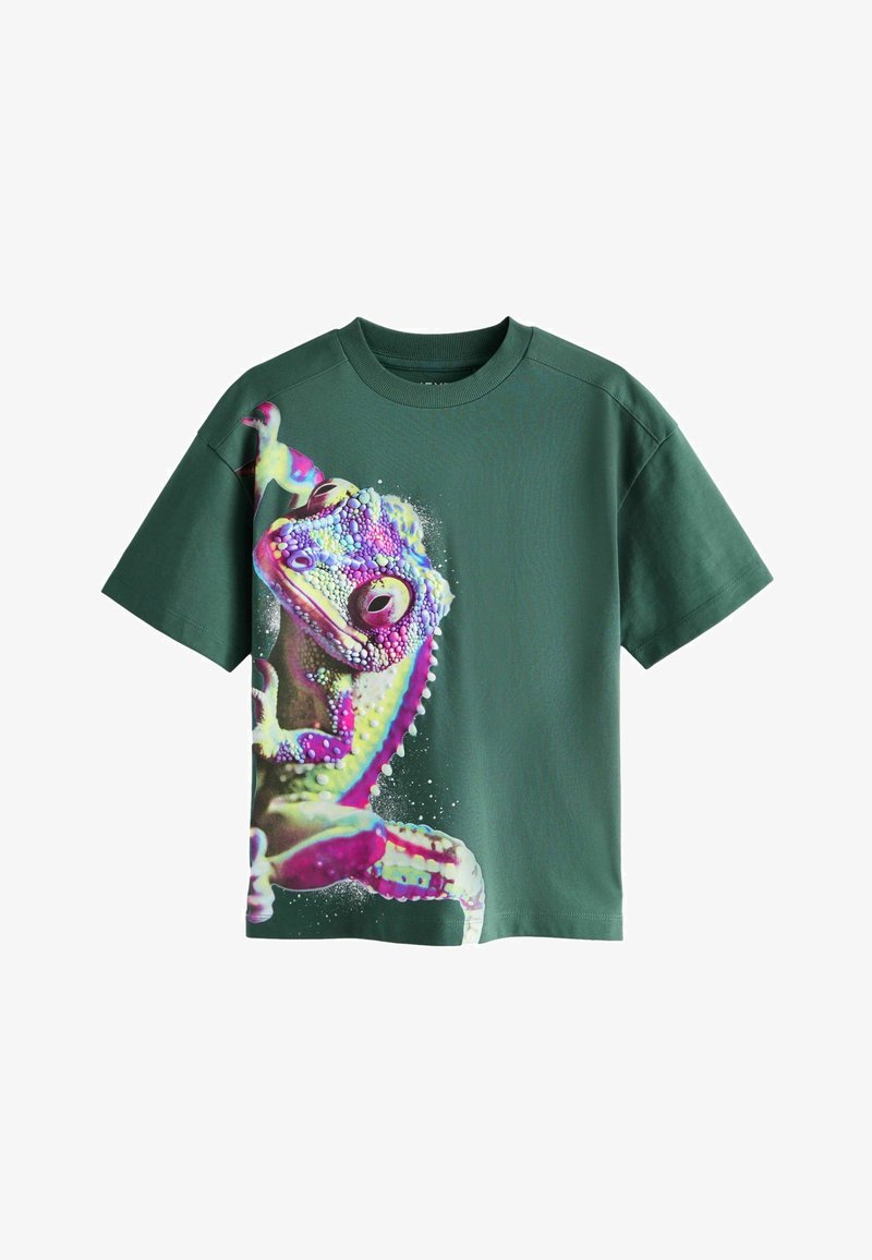Next SHORT SLEEVE GRAPHIC STANDARD - Trükipildiga T-särk - green ghecko