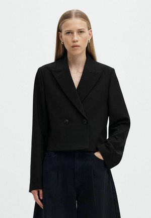 Selected, DOUBLE-BREASTED BLAZER SHORT - Blazer - black