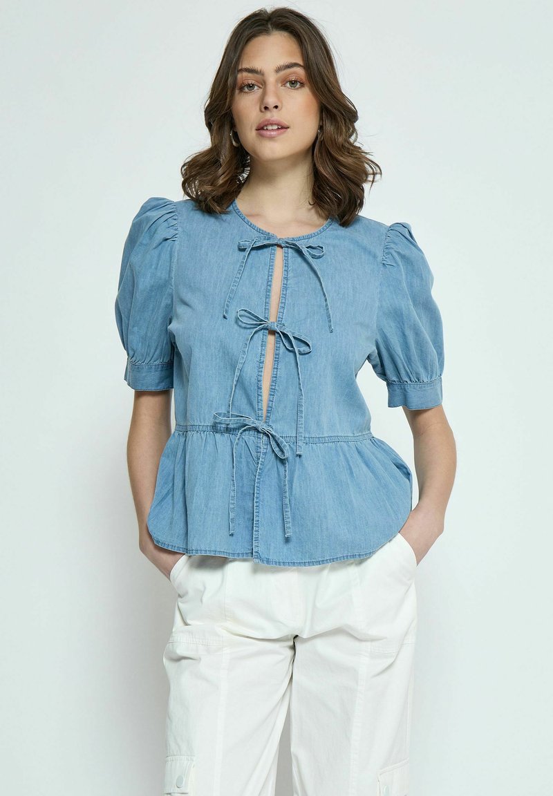 Minus FELICIA TIE - Bluza - light denim