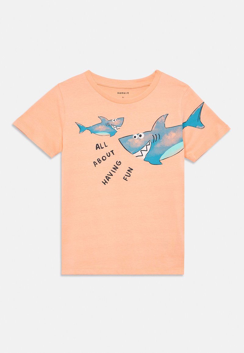 name it T-shirt print abrikoos