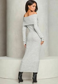Lipsy REGULAR FIT FOLDOVER BARDOT  - Egyenes szabású ruha - grey