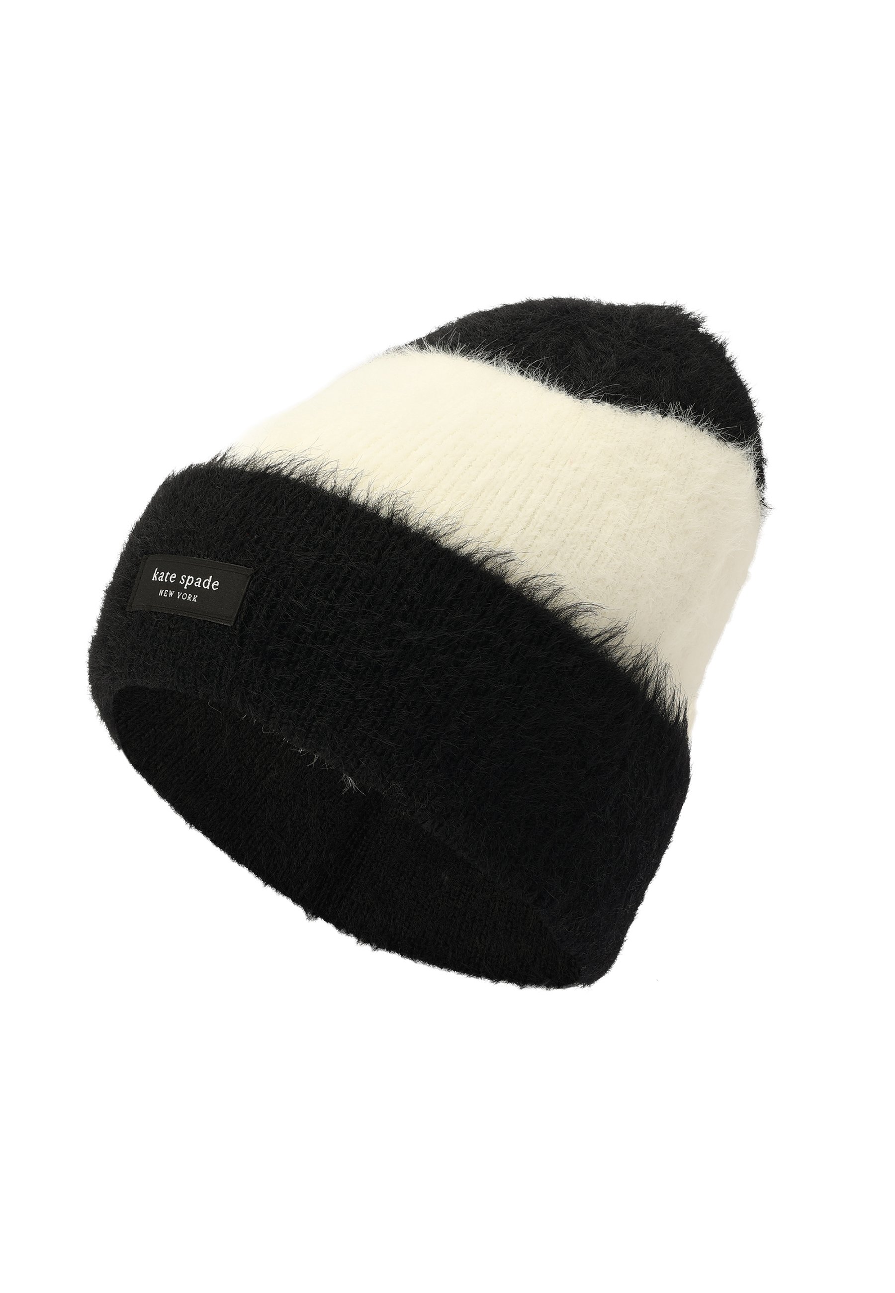 kate spade new york AWNING STRIPE FUZZY - Beanie - black/cream