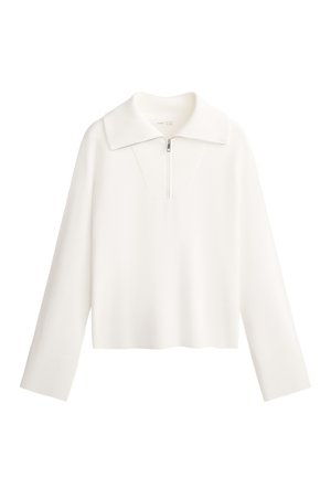 OYSHO HALF-ZIP - Strickpullover - white